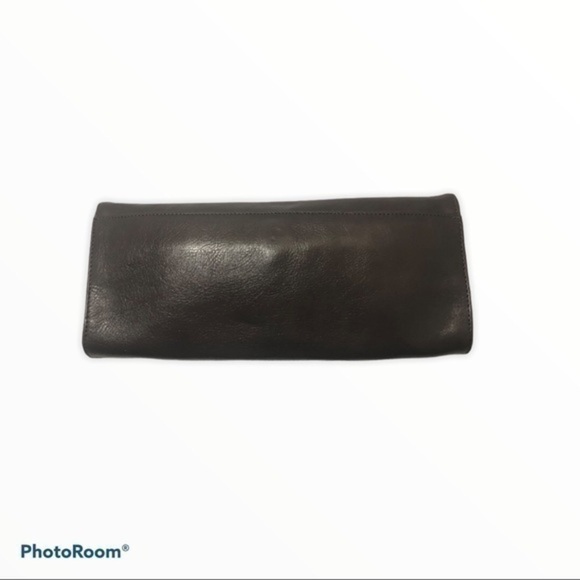 Hobo gray leather clutch bag